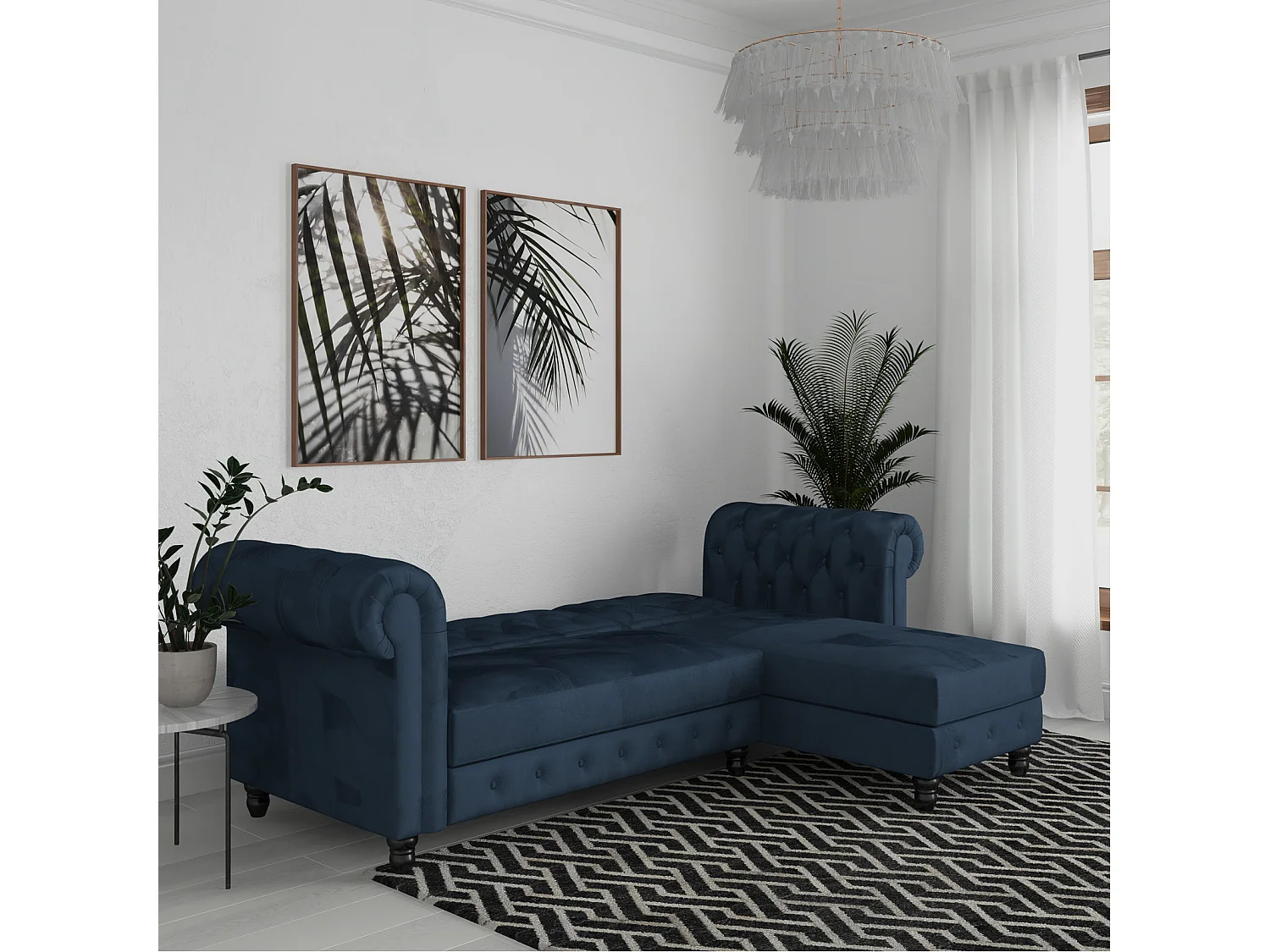 Felix L-vorm Slaapbank Blauw