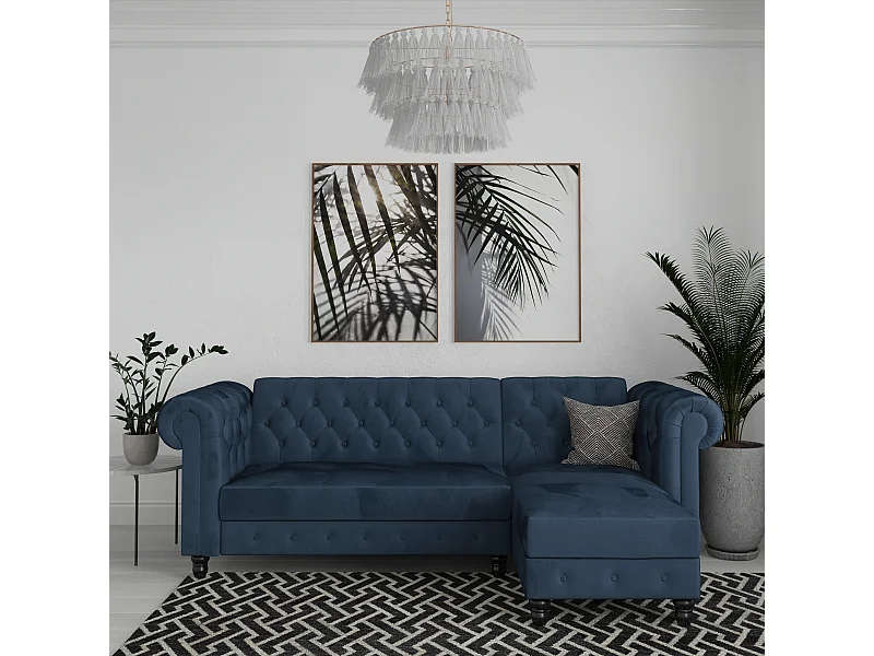 Felix L-vorm Slaapbank Blauw