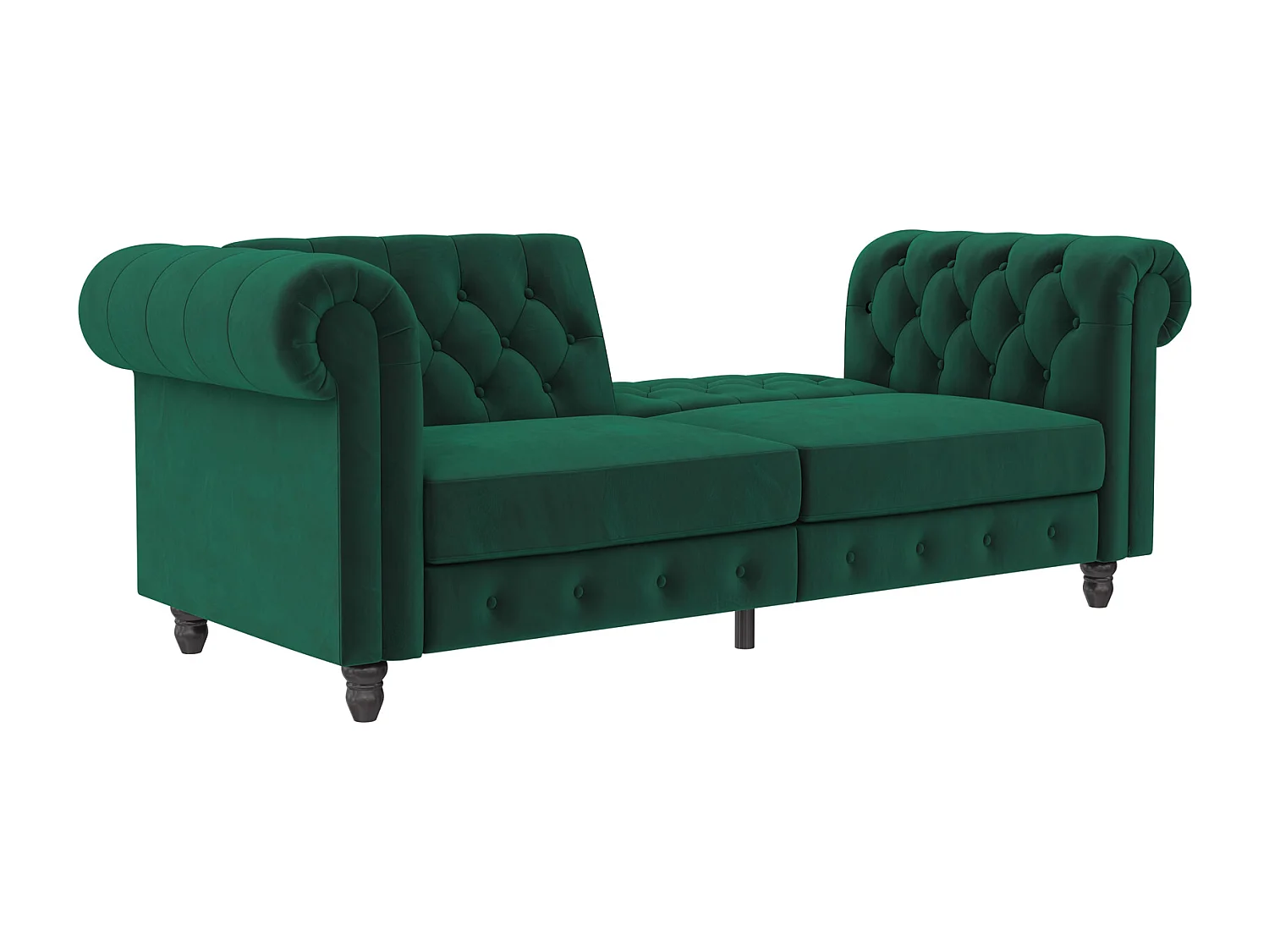 Felix|Canapé clic-clac 3 places en veolours vert foncé