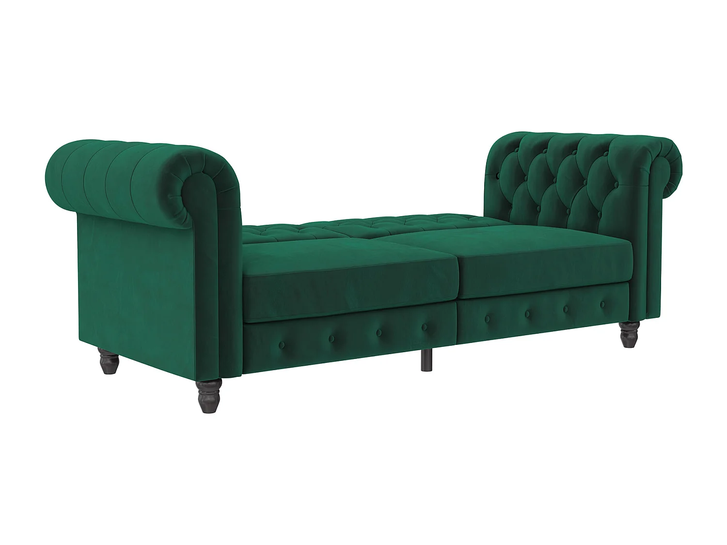 Felix|Canapé clic-clac 3 places en veolours vert foncé