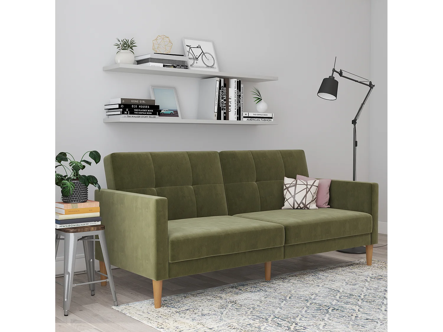 Lilly 3-zits slaapbank Olive