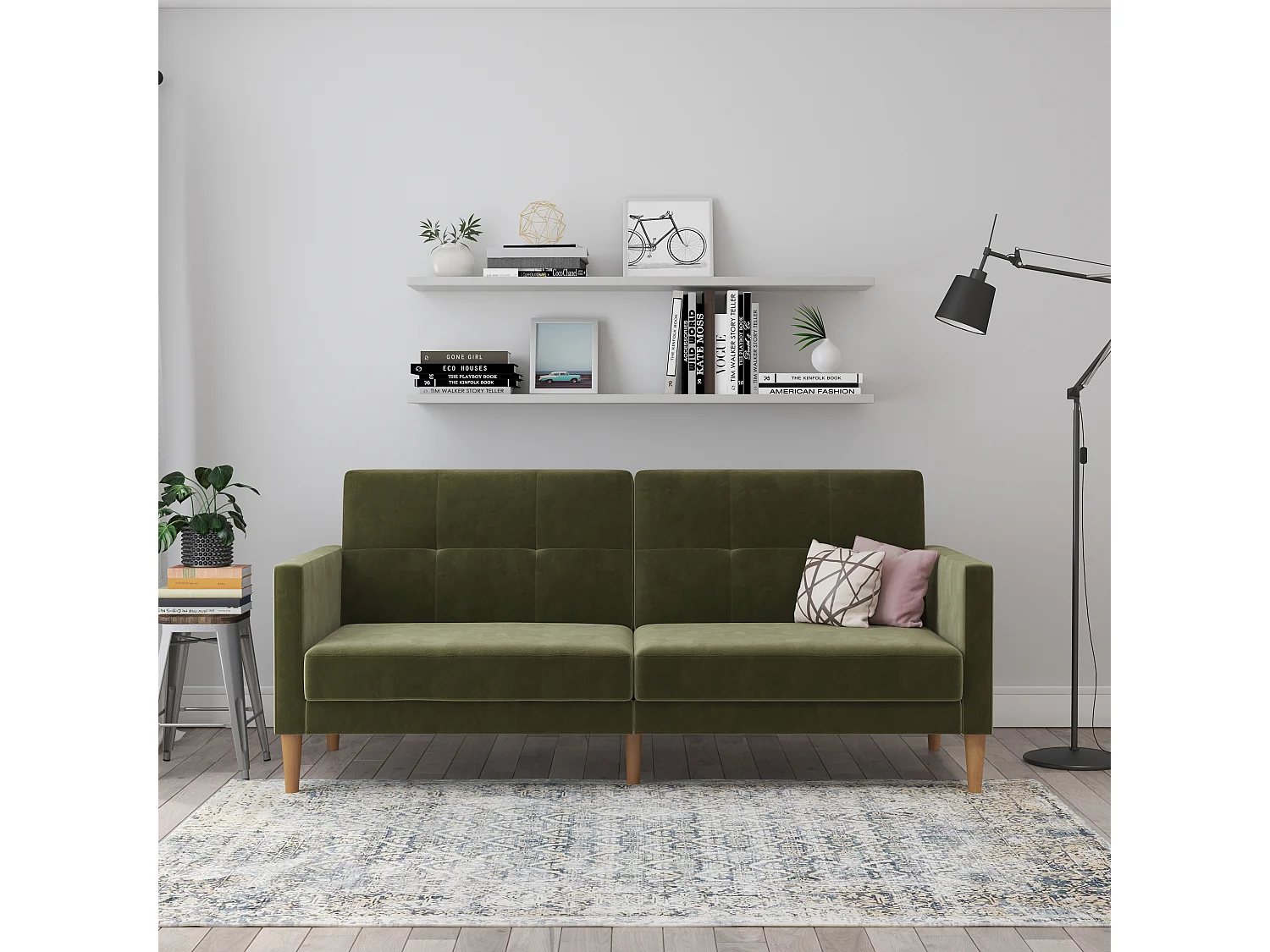 Lilly 3-zits slaapbank Olive