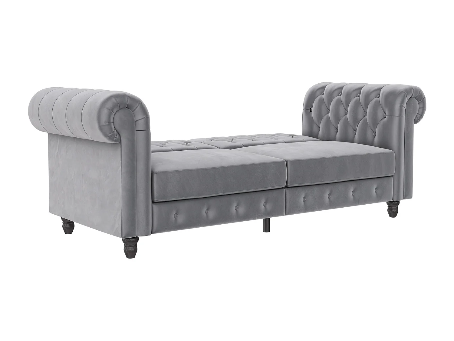 Felix | Sofá-cama de 3 lugares em veludo cinzento claro