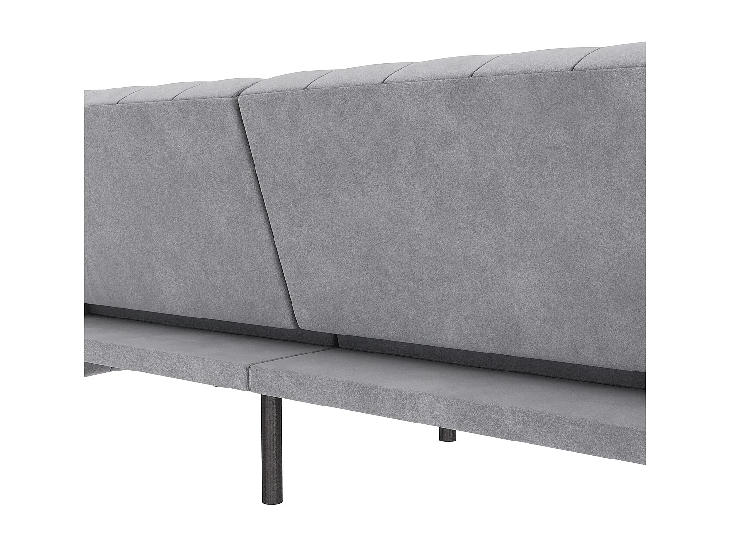 Felix | Sofá-cama de 3 lugares em veludo cinzento claro