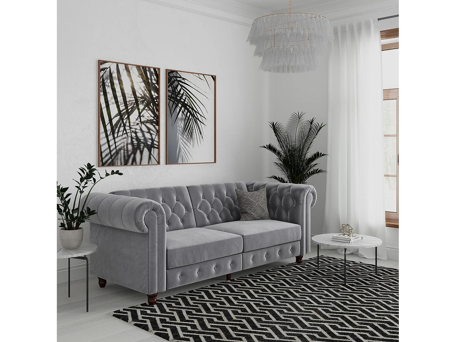 Felix 3-zits slaapbank lichtgrijs