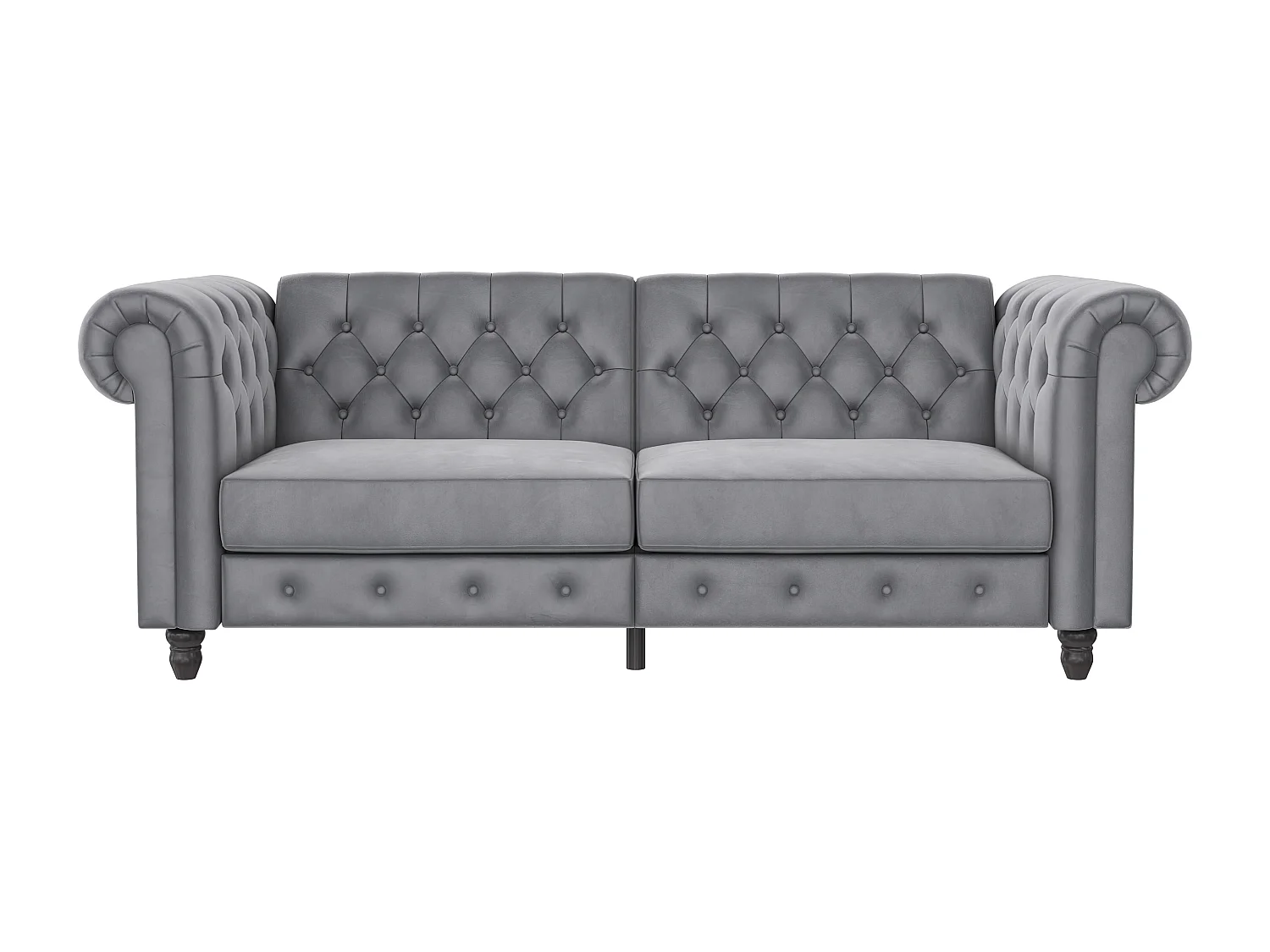 Felix|Canapé clic-clac 3 places en velours gris clair