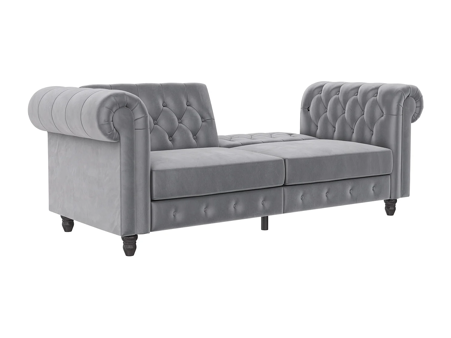 Felix|Canapé clic-clac 3 places en velours gris clair