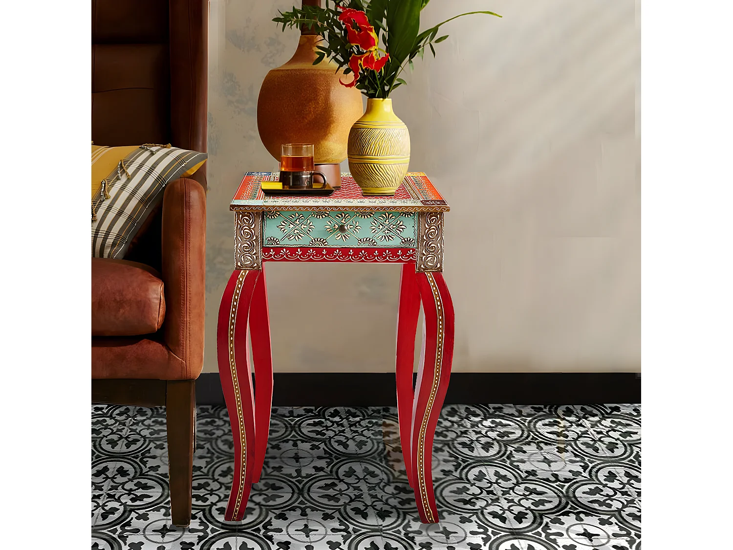 Vivek|Table d'appoint avec 1 tiroir