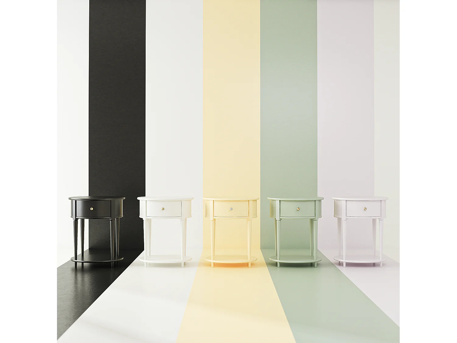 Aurora|Table d'appoint avec 1 tiroir en effet bois violet