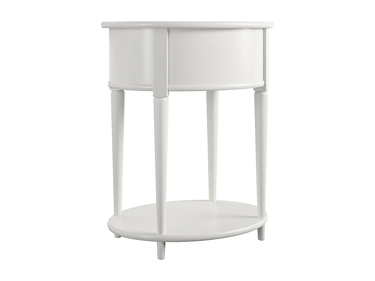 Aurora|Table d'appoint avec 1 tiroir en effet bois blanc