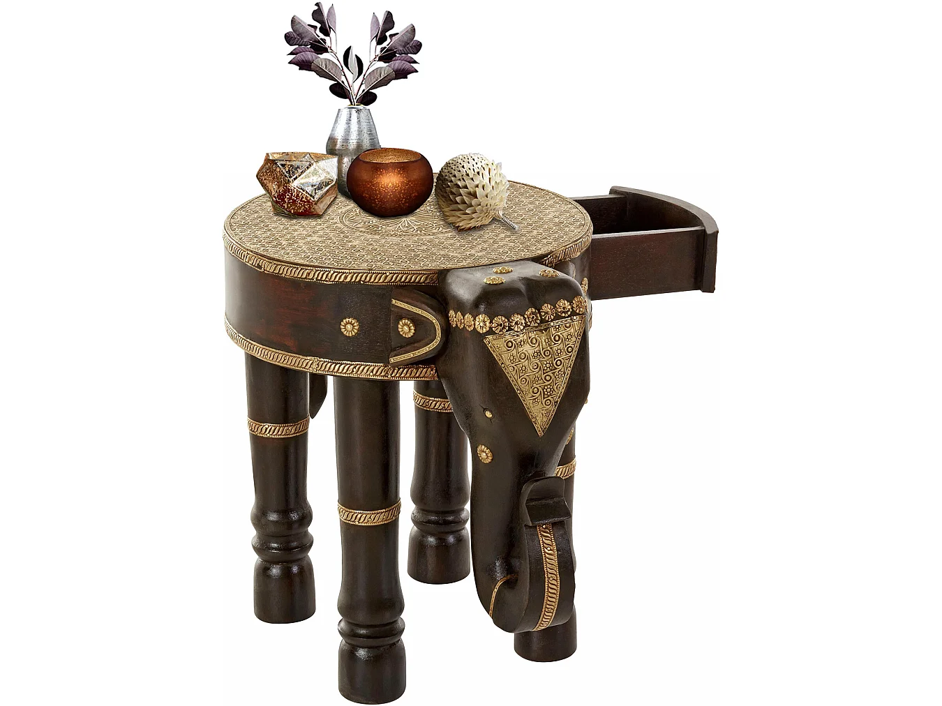 Salim|Table éléphant marron foncé