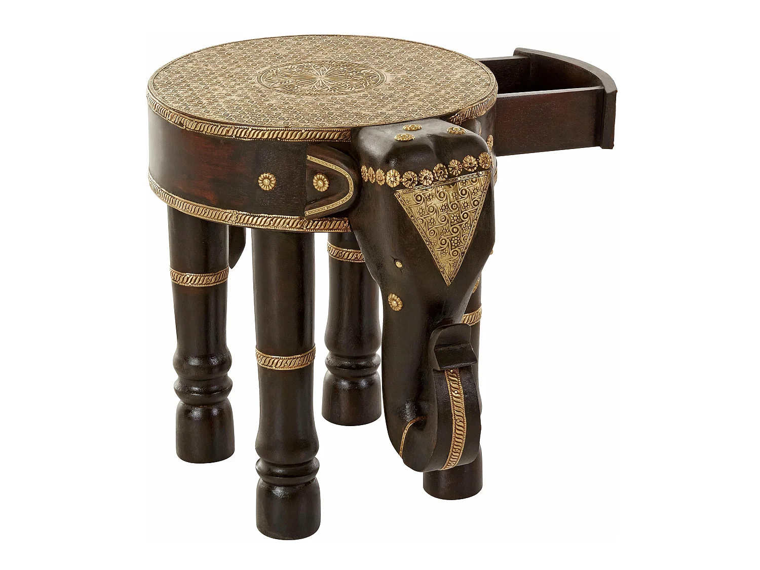 Salim|Table éléphant marron foncé