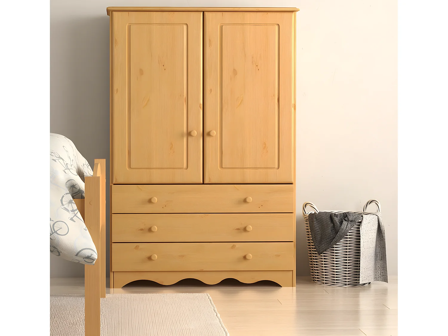 Minik Lino Armadio 2 Ante 3 Cassetti