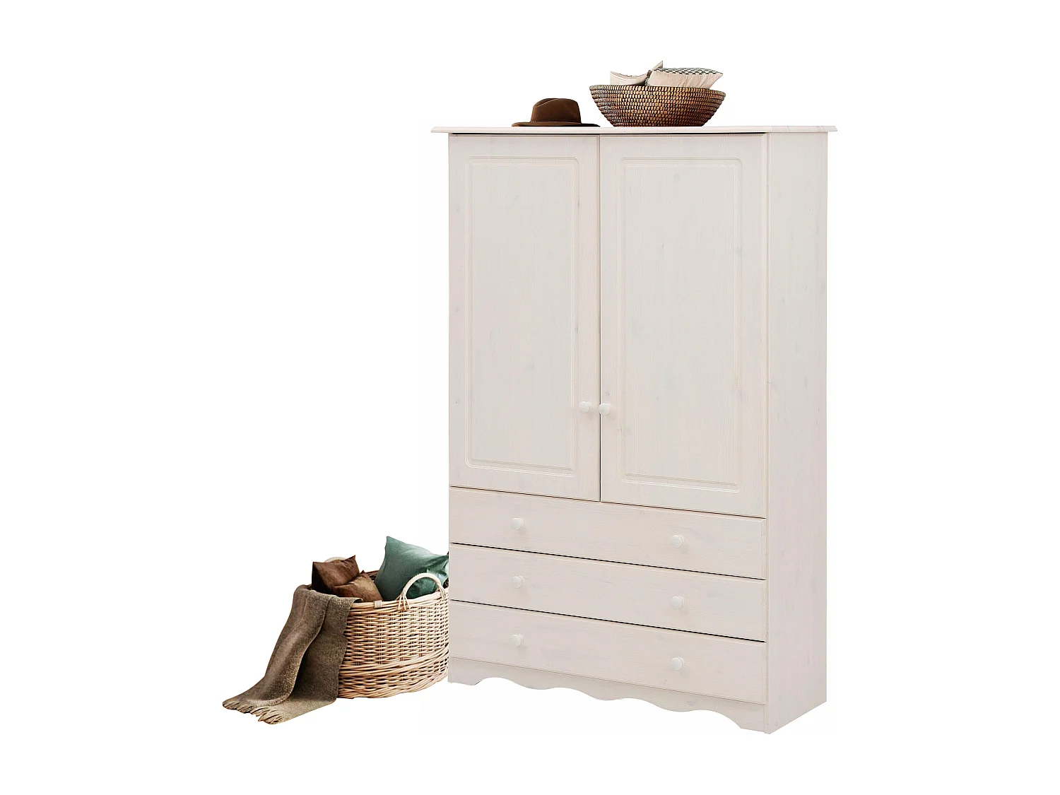 Minik Armario Lino 2 Puertas 3 Cajones Blanco