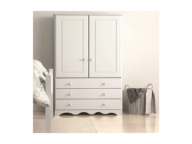 Minik Armario Lino 2 Puertas 3 Cajones Blanco