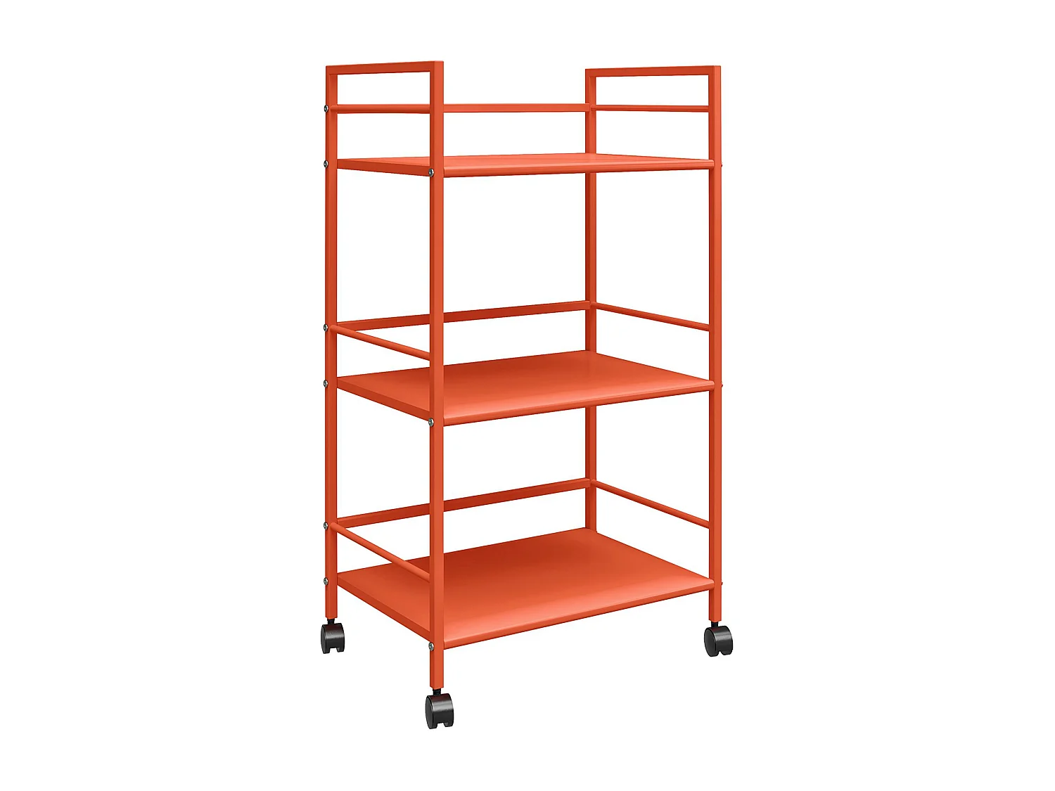 Cache | Chariot à roulettes en métal orange