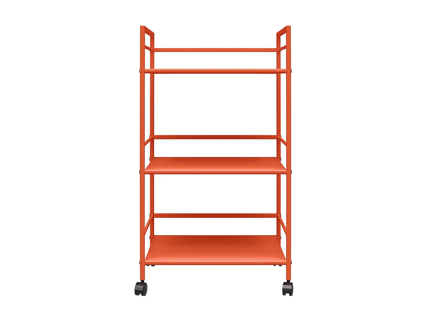 Cache | Chariot à roulettes en métal orange