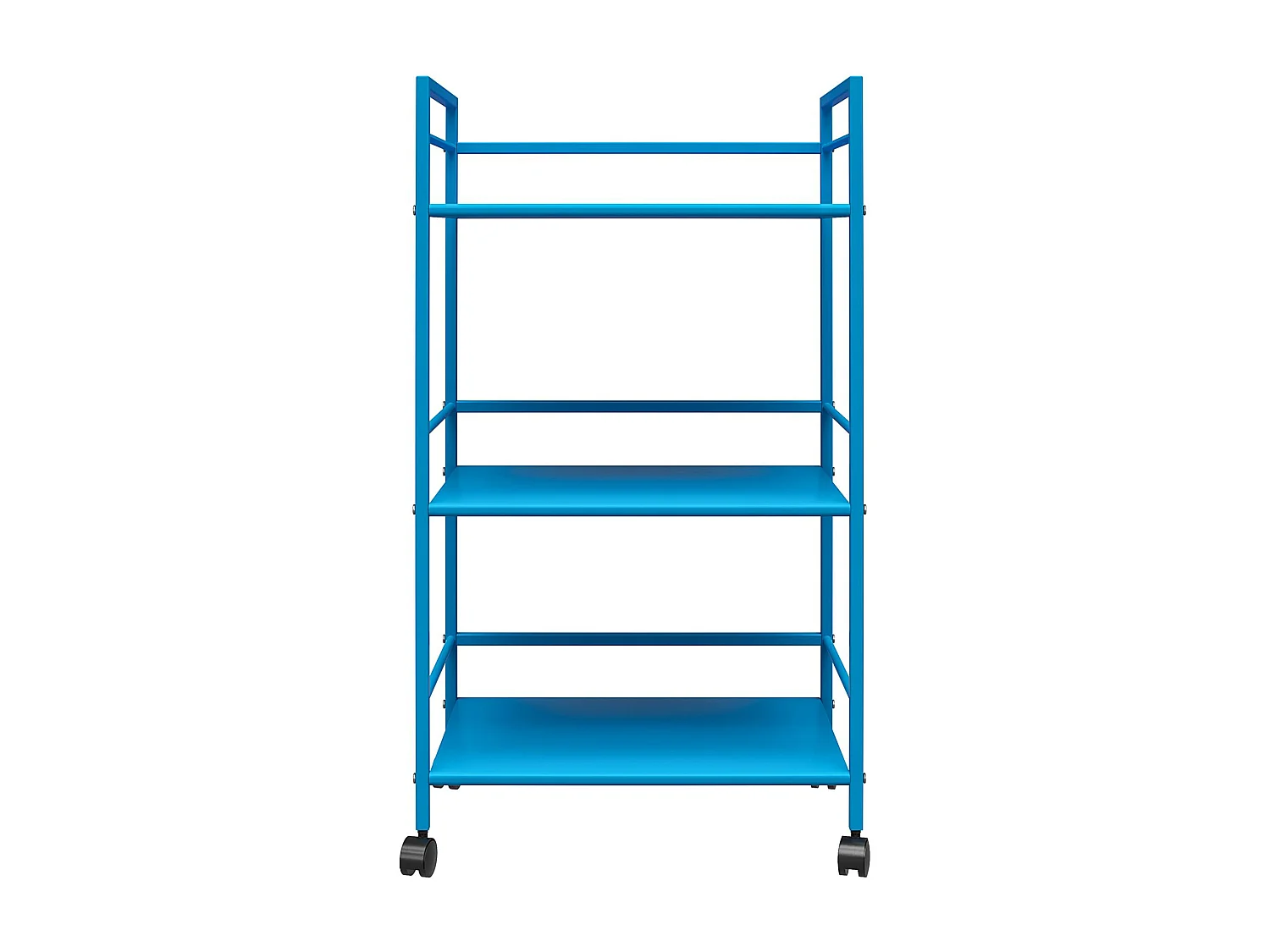 Cache | Chariot à roulettes en métal bleu