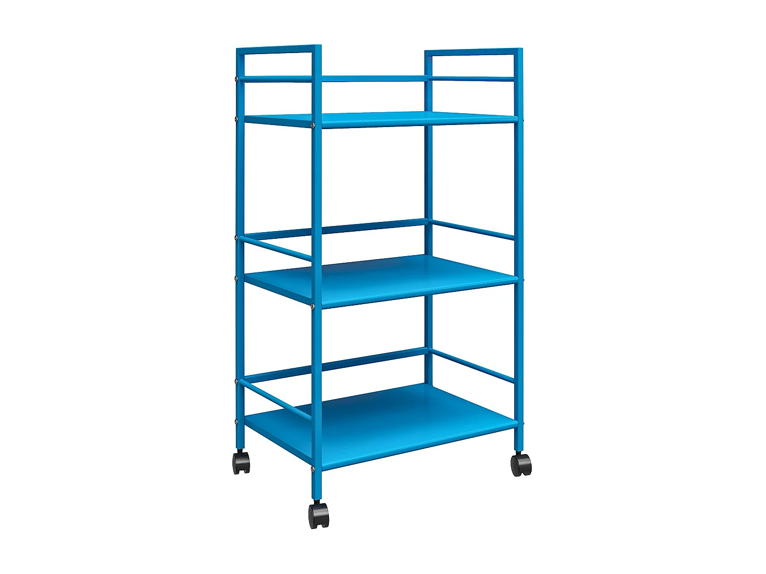 Cache | Chariot à roulettes en métal bleu