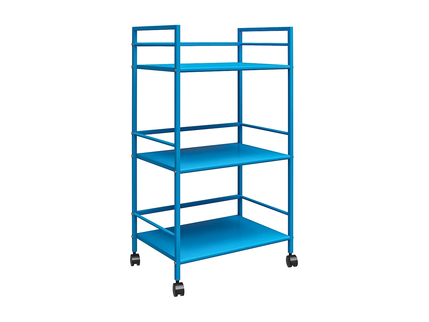 Cache | Chariot à roulettes en métal bleu