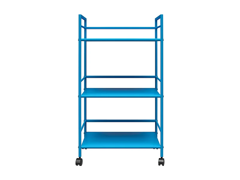 Cache | Chariot à roulettes en métal bleu