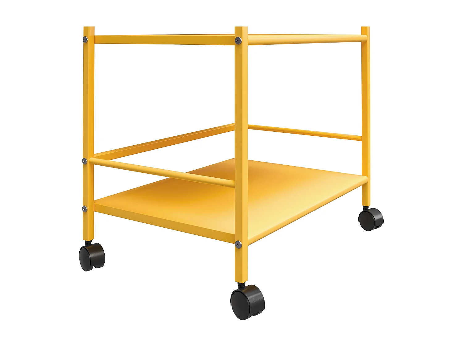 Cache | Rolwagen in metaal geel