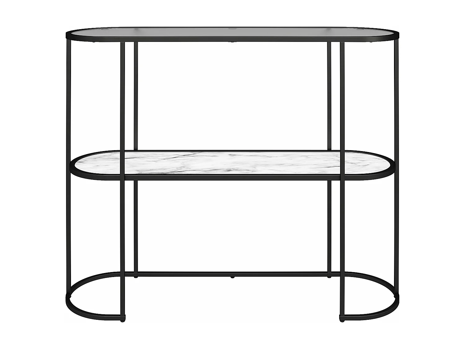 Moon Phases|Table console en effet marbre blanc et verre