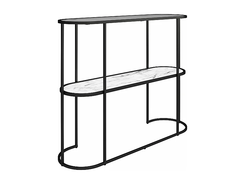 Mondphasen-Konsolentisch. Weißes MarmorGlas