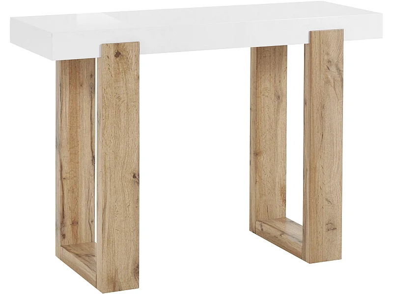 Solid|Table console en effet chêne blanc