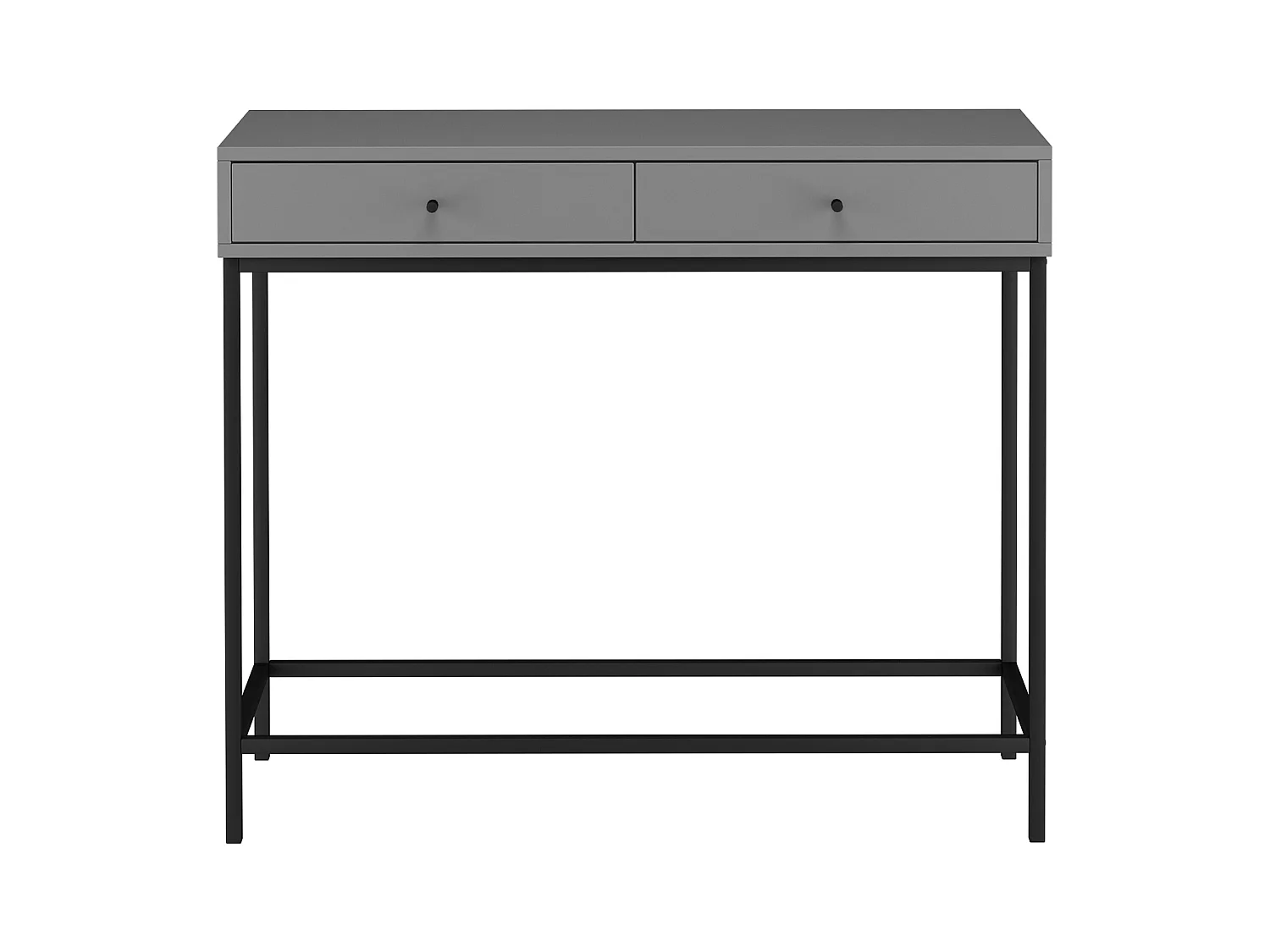 Celine|Table console avec 2 tiroirs en mélaminé gris