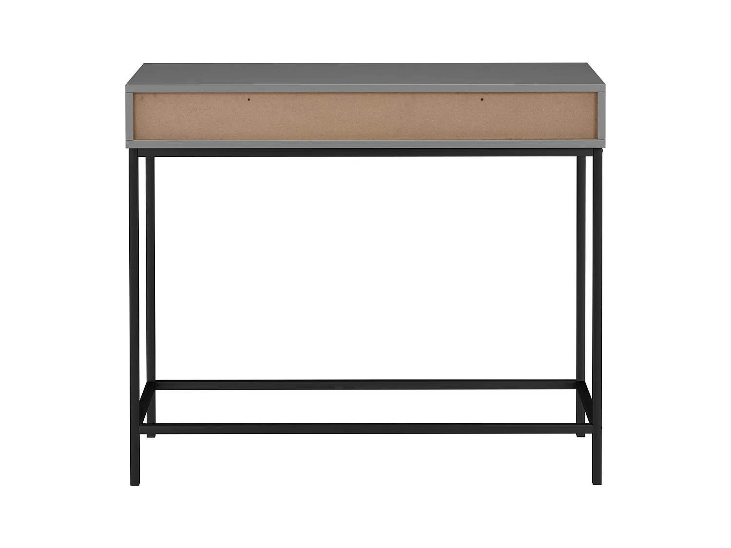 Celine|Table console avec 2 tiroirs en mélaminé gris