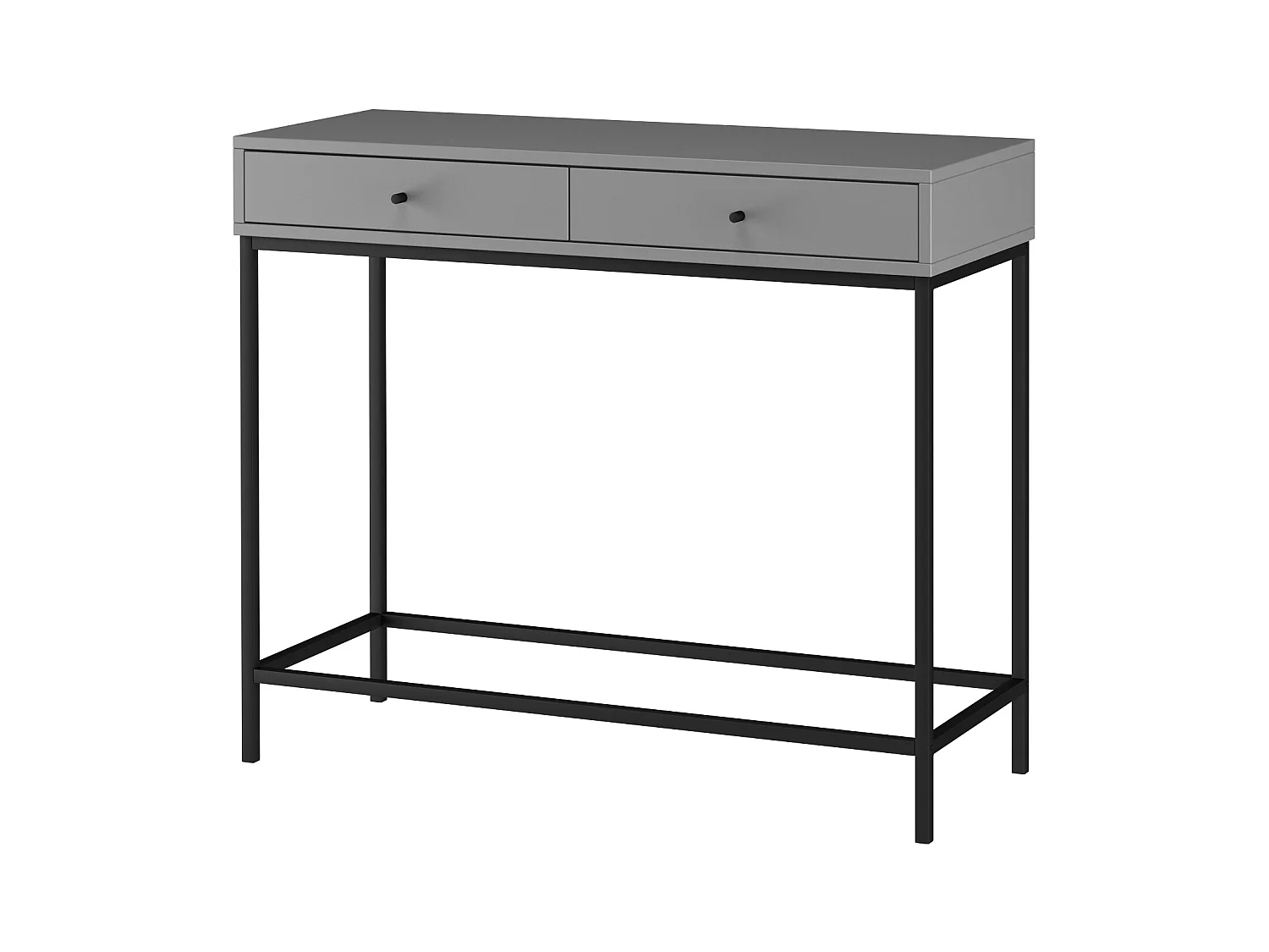 Celine|Table console avec 2 tiroirs en mélaminé gris