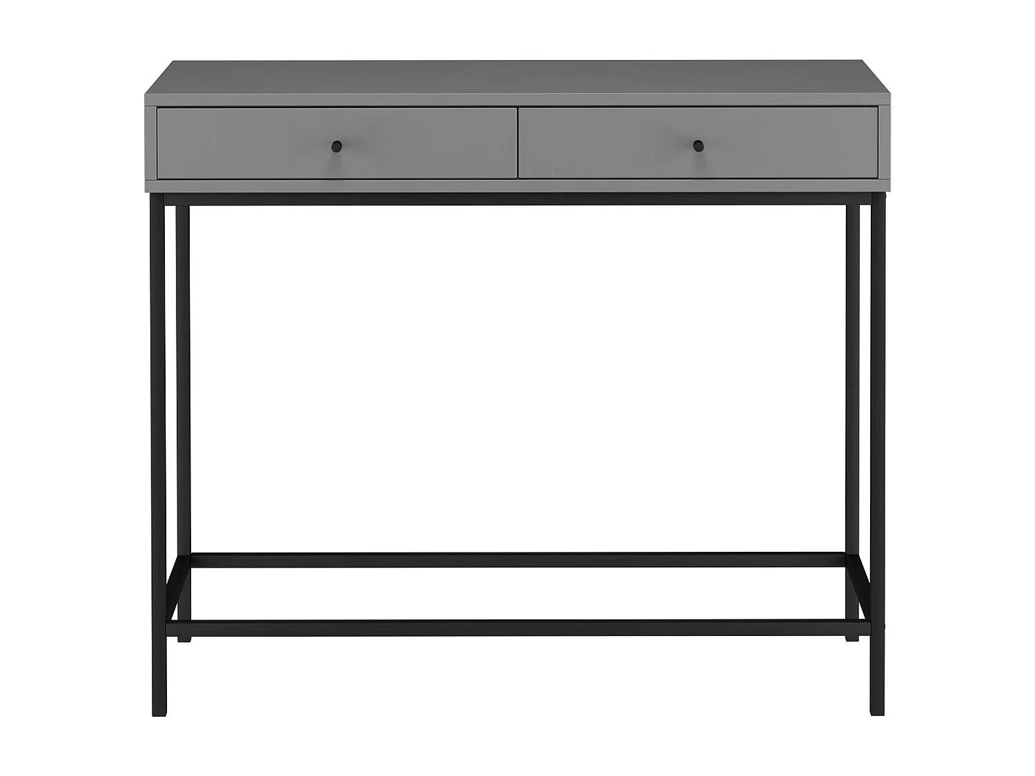 Celine|Table console avec 2 tiroirs en mélaminé gris