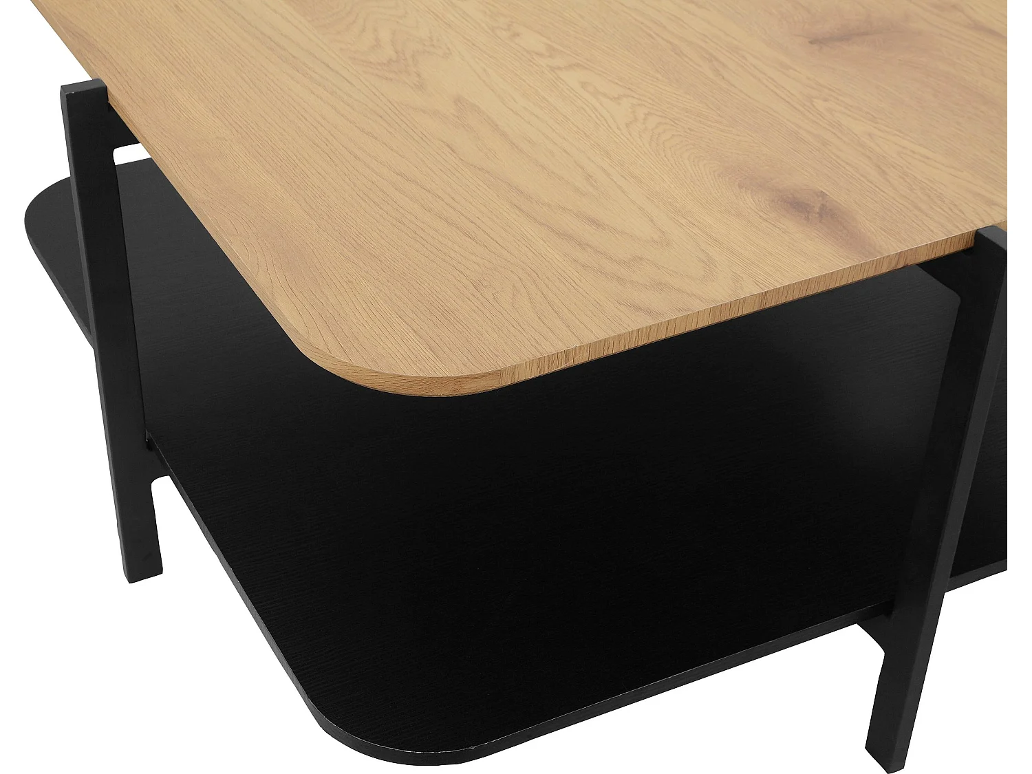 Mesa de centro com 1 prateleira em metal branco