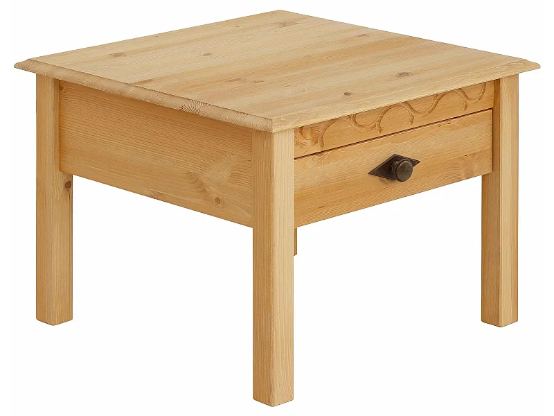 Laura|Table basse avec 1 tiroir en pin