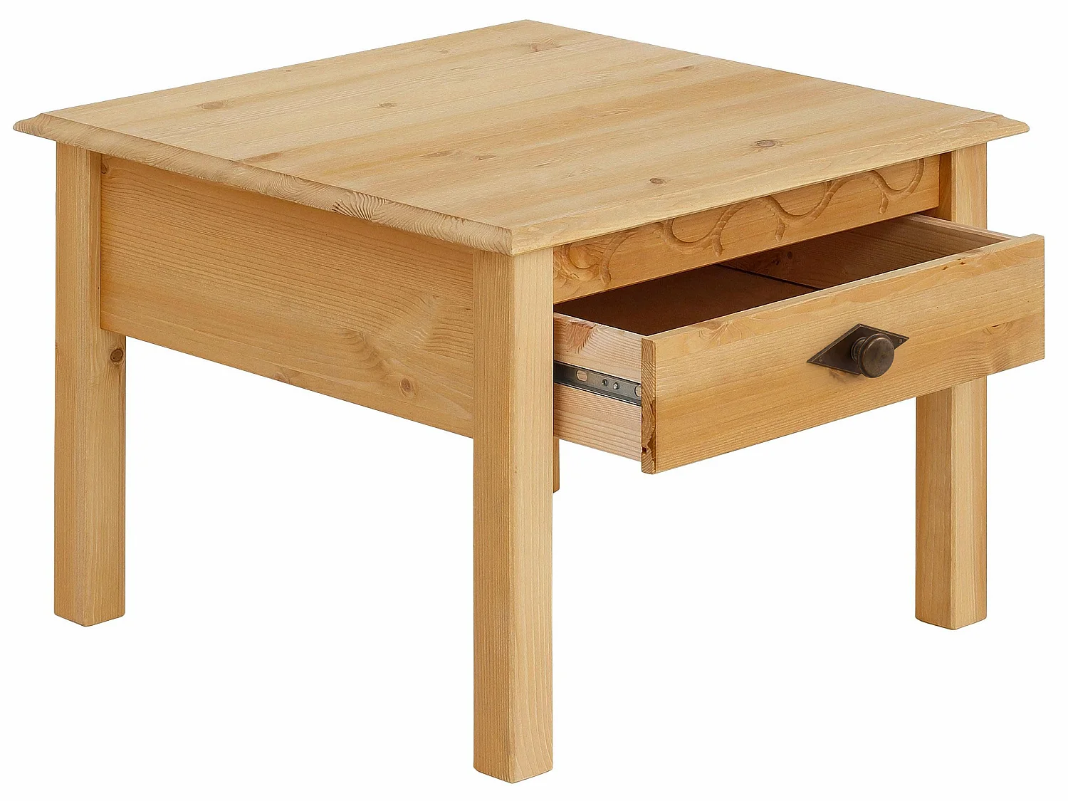 Laura|Table basse avec 1 tiroir en pin