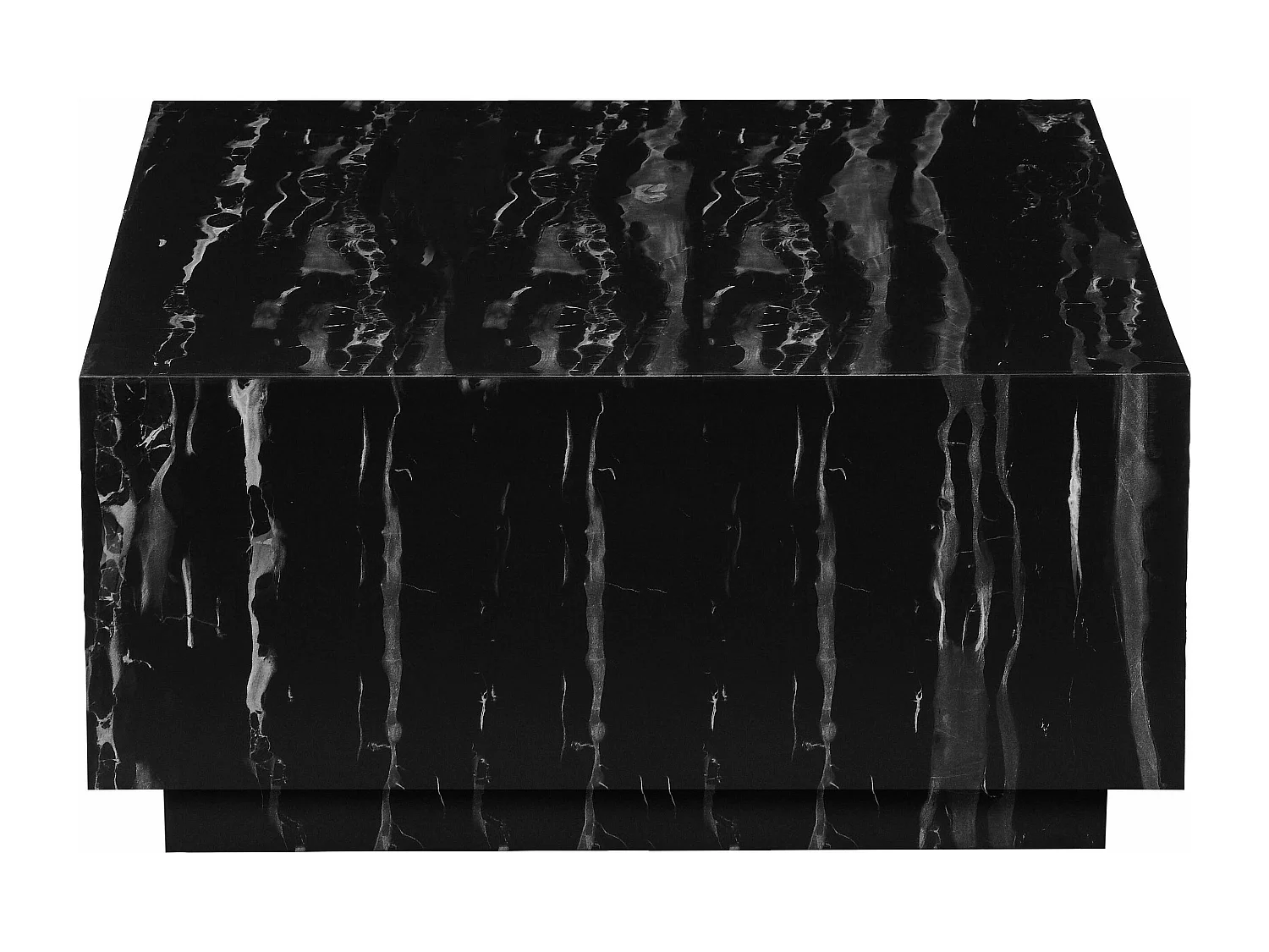 Vito | Table d'appoint en MDF marbre gris noir