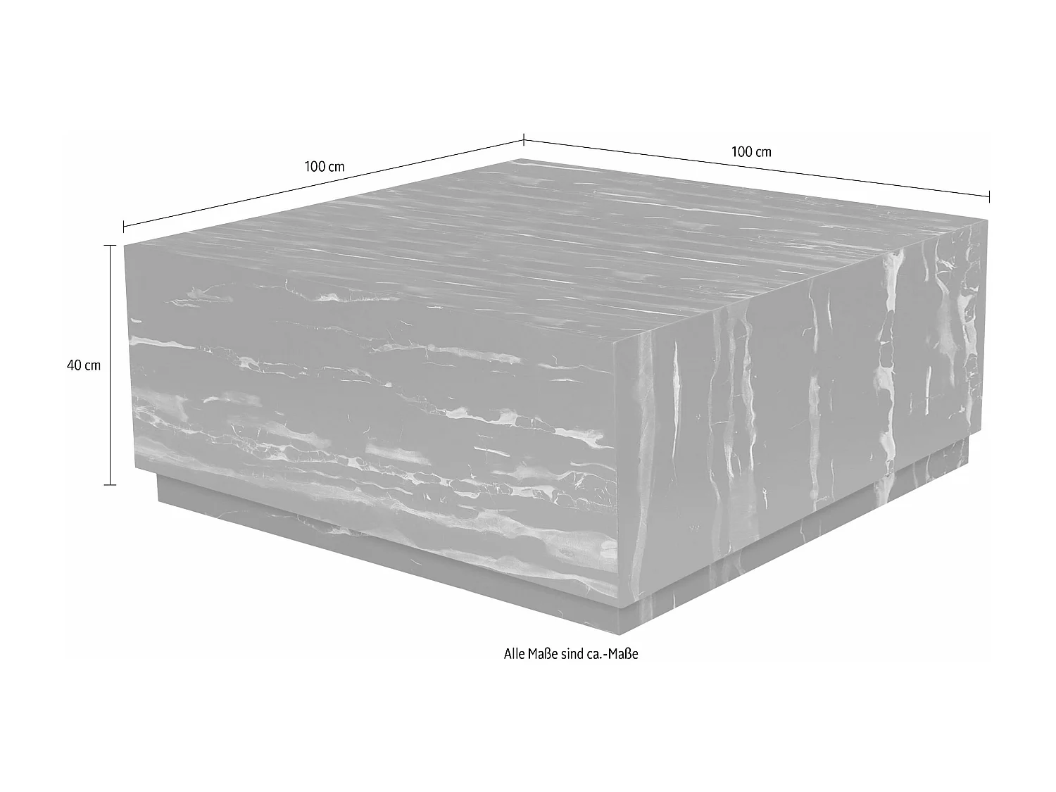 Vito | Table d'appoint en MDF marbre gris noir