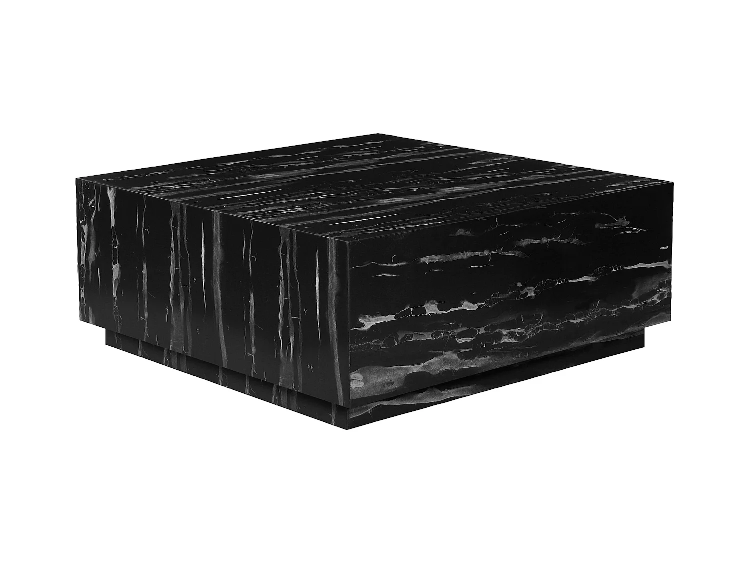 Vito | Table d'appoint en MDF marbre gris noir