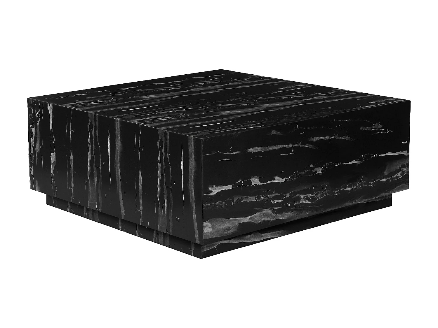 Akzenttisch aus schwarzgrauem MDF-Marmor