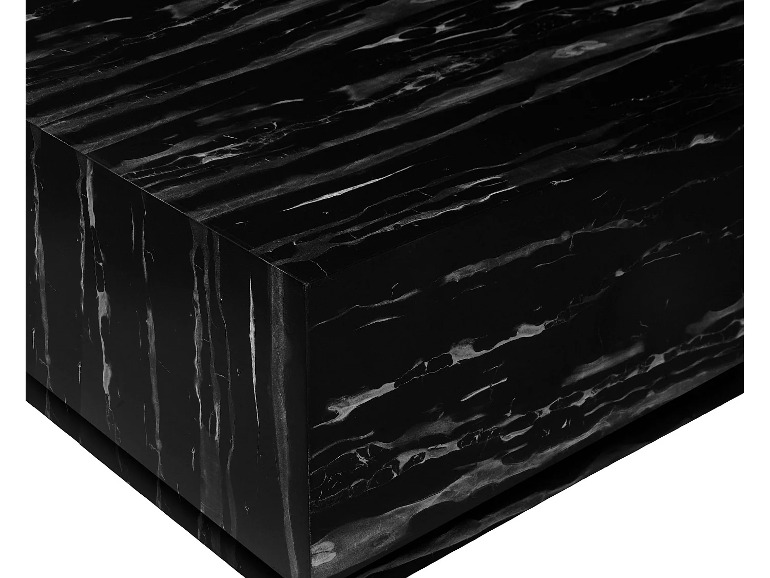 Akzenttisch aus schwarzgrauem MDF-Marmor