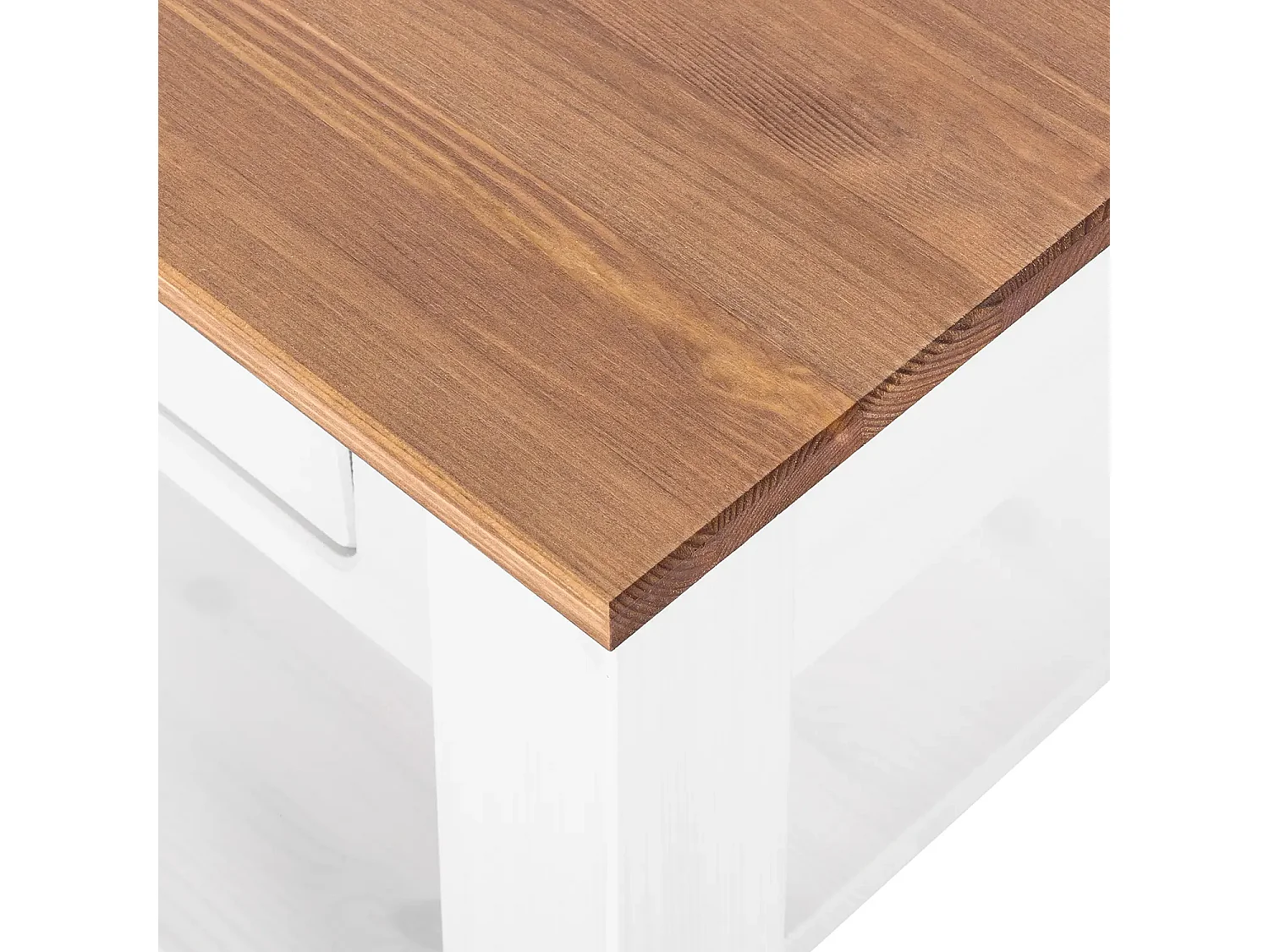 Ines | Table basse avec 1 tiroir en pin blanc et miel