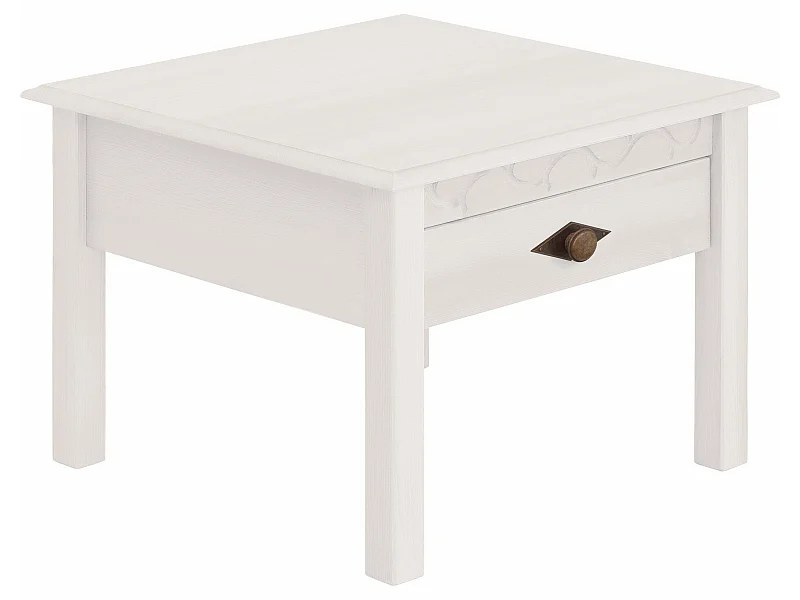 Laura|Table basse avec 1 tiroir en blanc