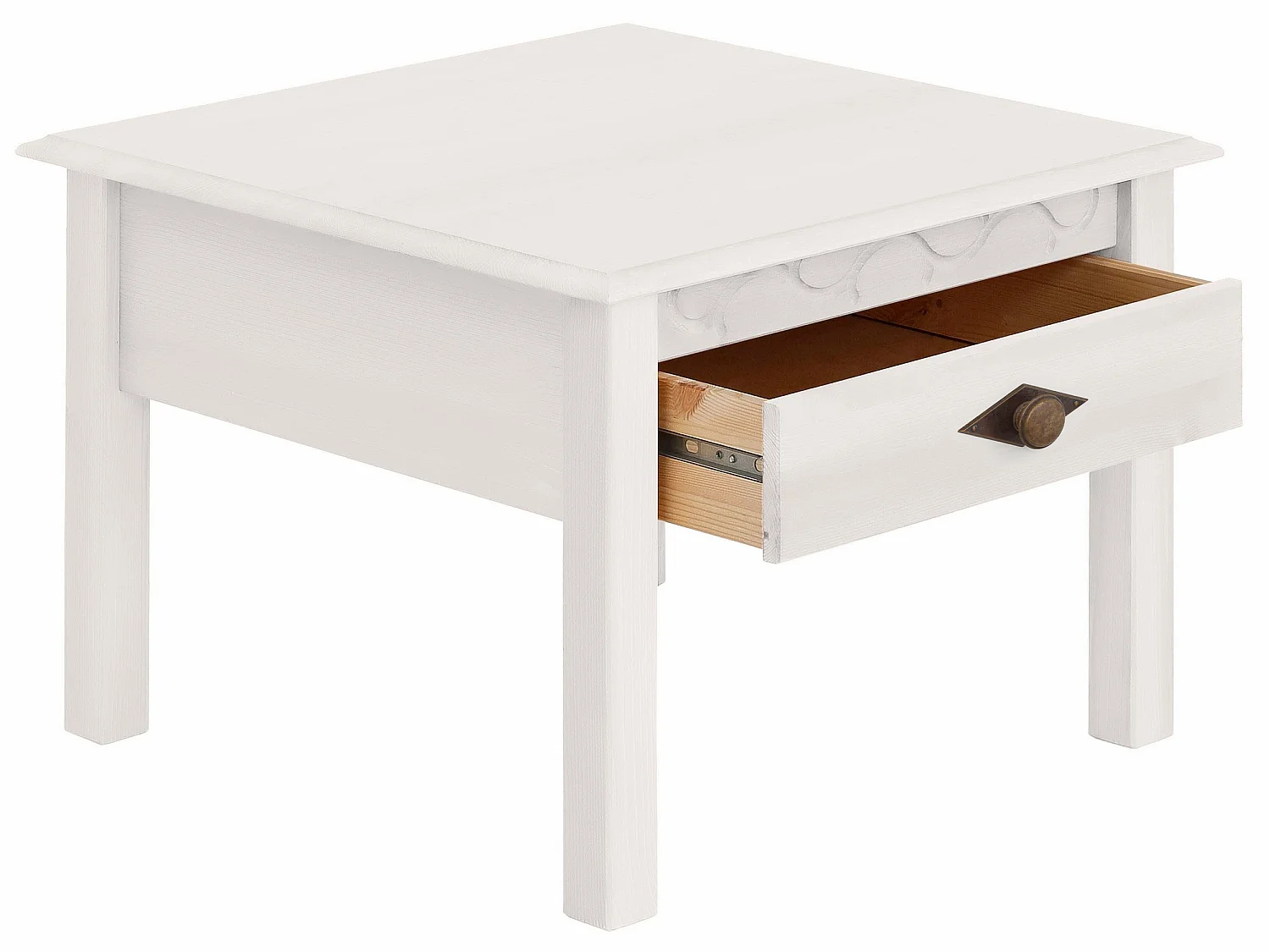 Laura|Table basse avec 1 tiroir en blanc
