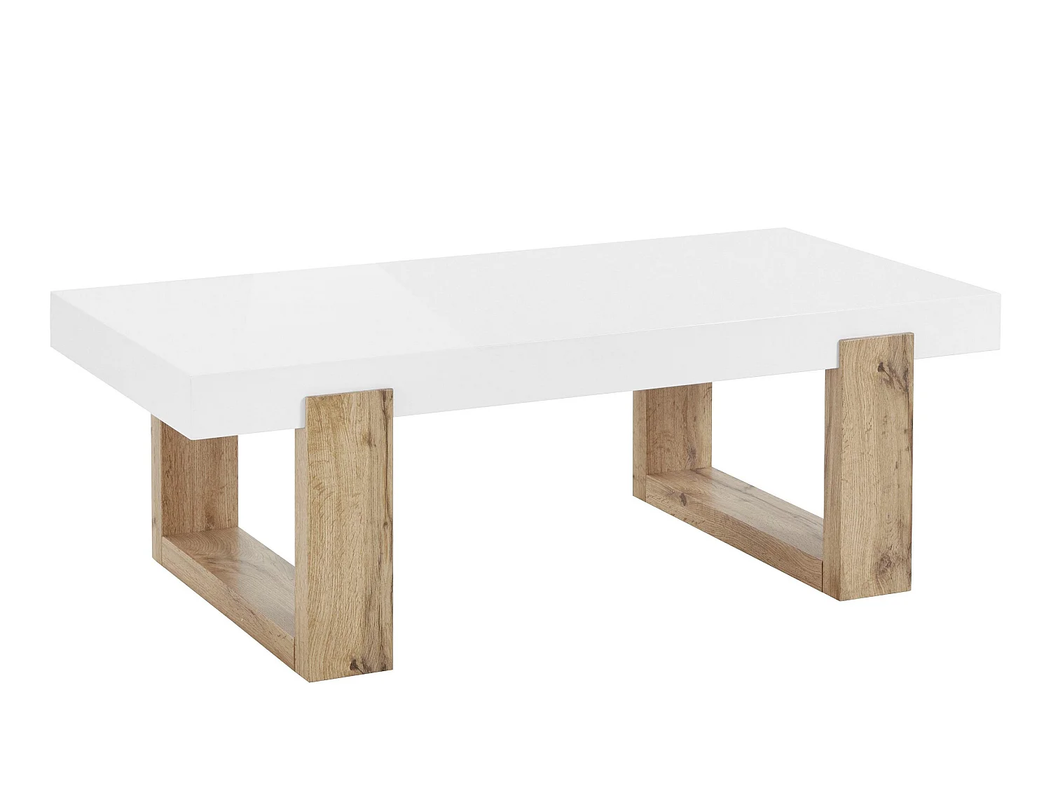 Massieve Salontafel Witte Eiken Poten