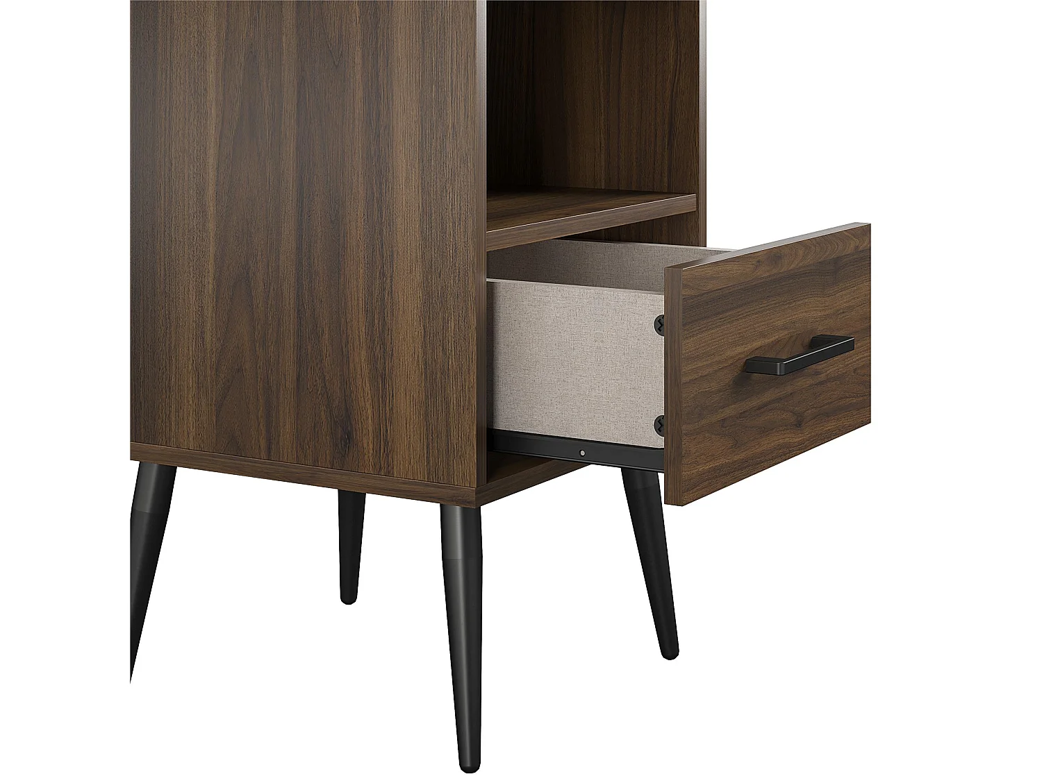 Bijzettafel 1 lade in MDF zwart eiken