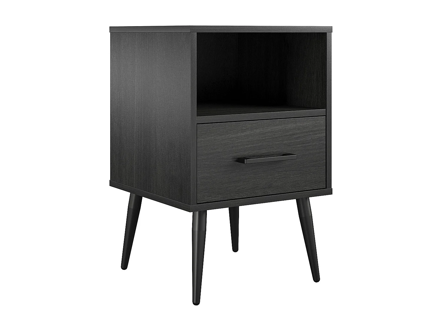 Bijzettafel 1 lade in MDF zwart eiken