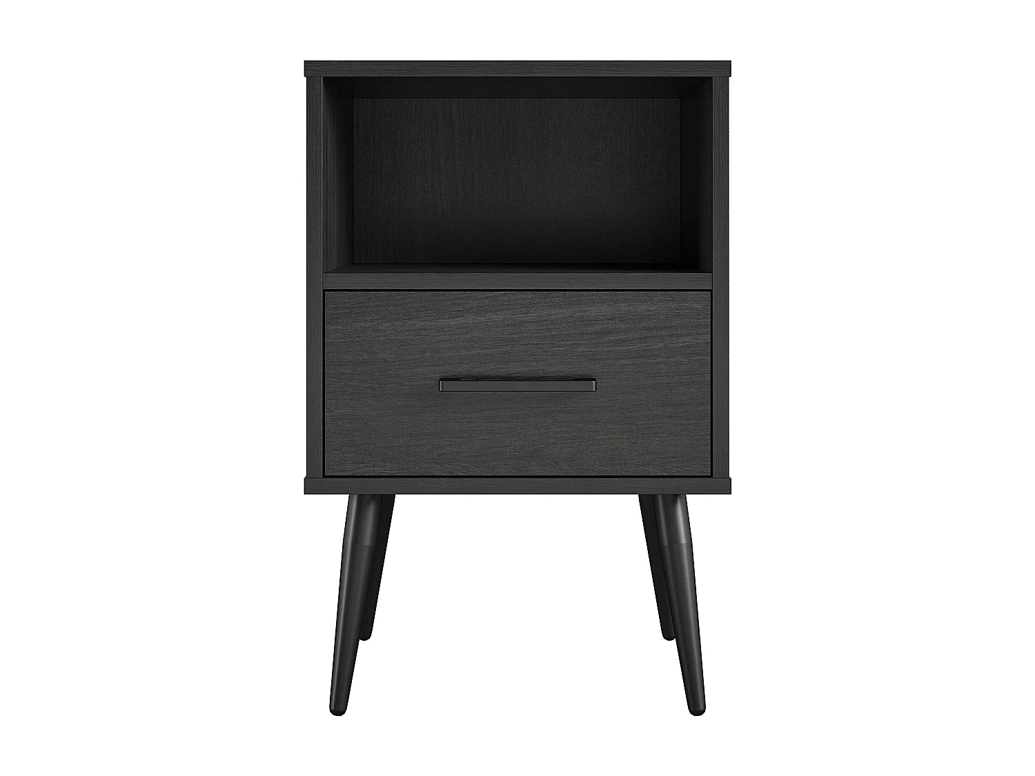 Bijzettafel 1 lade in MDF zwart eiken