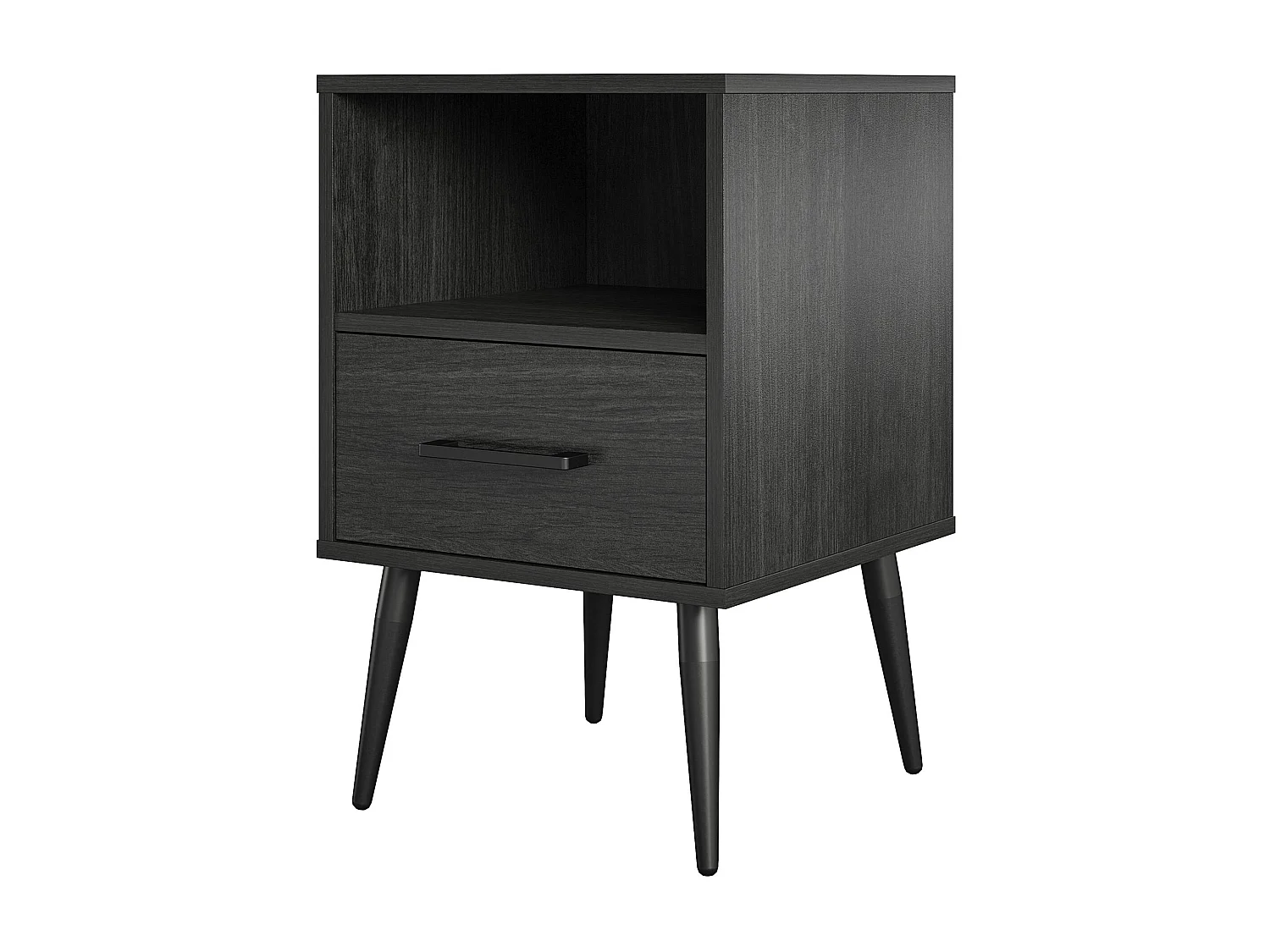 Bijzettafel 1 lade in MDF zwart eiken