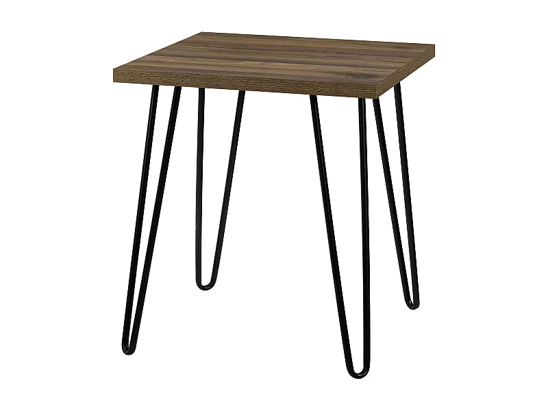 Mesa auxiliar cuadrada en tablero de partículas laminado nogal